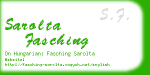 sarolta fasching business card